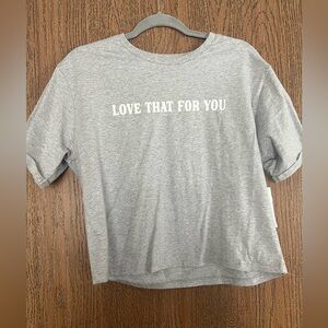 Stylish Gray Crop Top with Slogan
